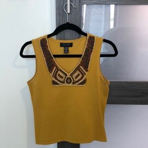 Beaded golden yellow top
